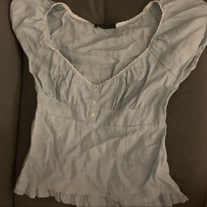 brandy melville blue babydoll top